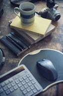 Coffee Mug and Pen and keyboard