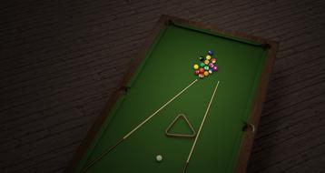 Billiards, accessories on Table, 3d render