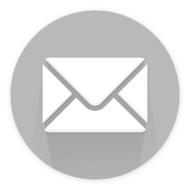 White and grey mail icon on white background