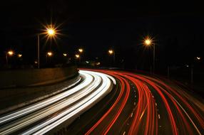 Street Night Lights white red