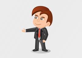 cute boy business drawing
