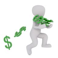 white male 3d model green dollars drawing