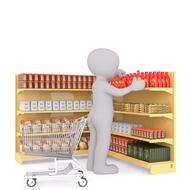 stickman in supermarket