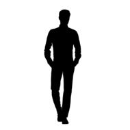 Silhouette Man Walking drawing