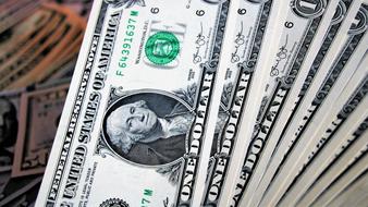 laid out dollar bills