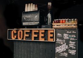 Bar stand at darkness