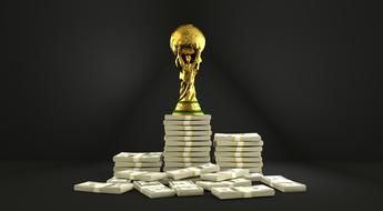 trophy world cup and money
