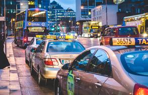 Taxi Traffic Night city