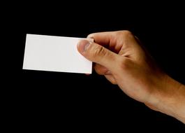 Card Business white hand