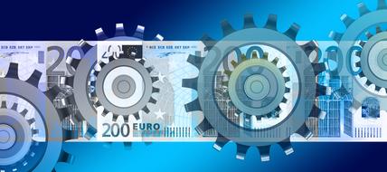 gears and euro as an illustration of the financial world