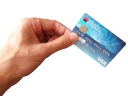 blue Credit Card hand