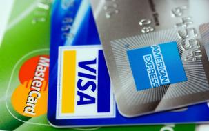 American Express, visa and mastercard, Credit Cards close up