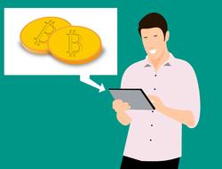 bitcoin blockchain financial drawing