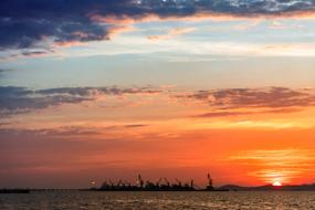 Sunset Industry red blue sky