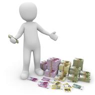 money euro profit 3d man drawing