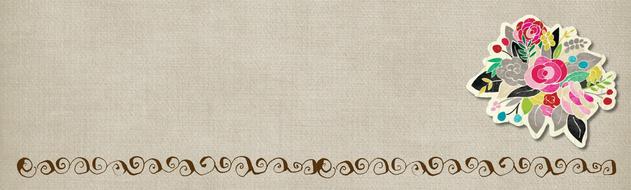flower bouquet banner web drawing
