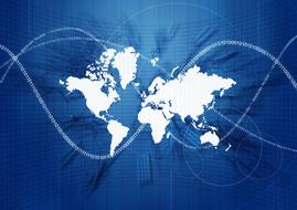 abstract geometric pattern at world map