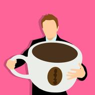 businessman caffeine drawing