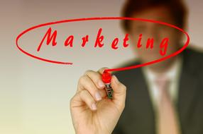 Businessman Write Marketing