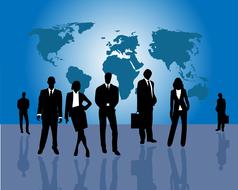 business earth and people banner drawing