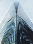 corner of modern office Building at sky, usa, nyc