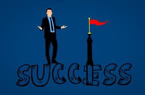 success flagged design drawing
