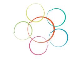 colourful network rings drawing
