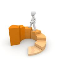 painted white man climbing the career ladder