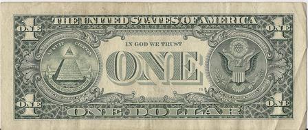 crumpled one dollar bill