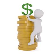 white male 3d model and dollar