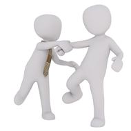 two men fighting, 3d render