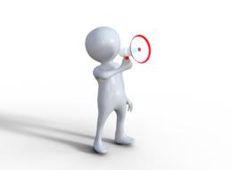 white stickman with megaphone