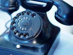 black vintage desk Phone close up