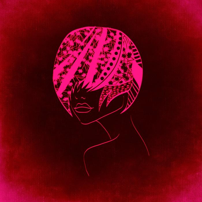 woman hair head pink background