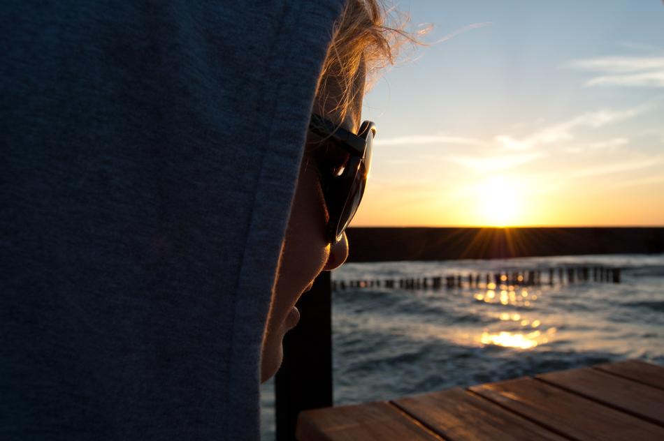Sunset Girl Sea