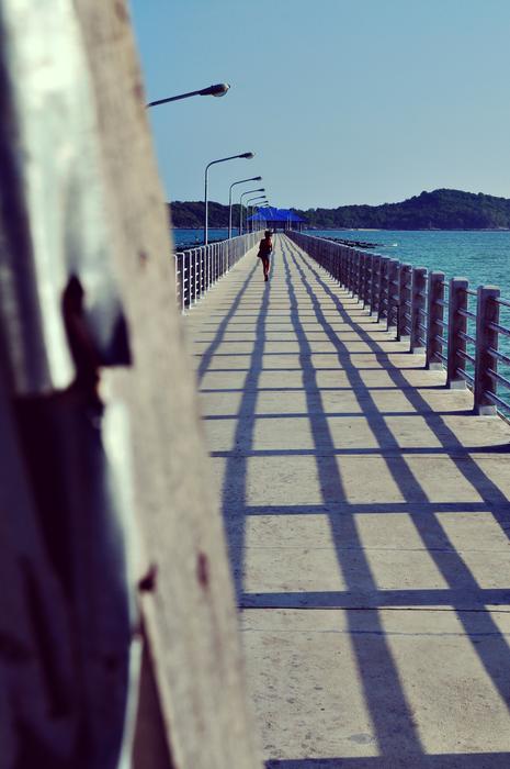 Woman Ocean Bridge