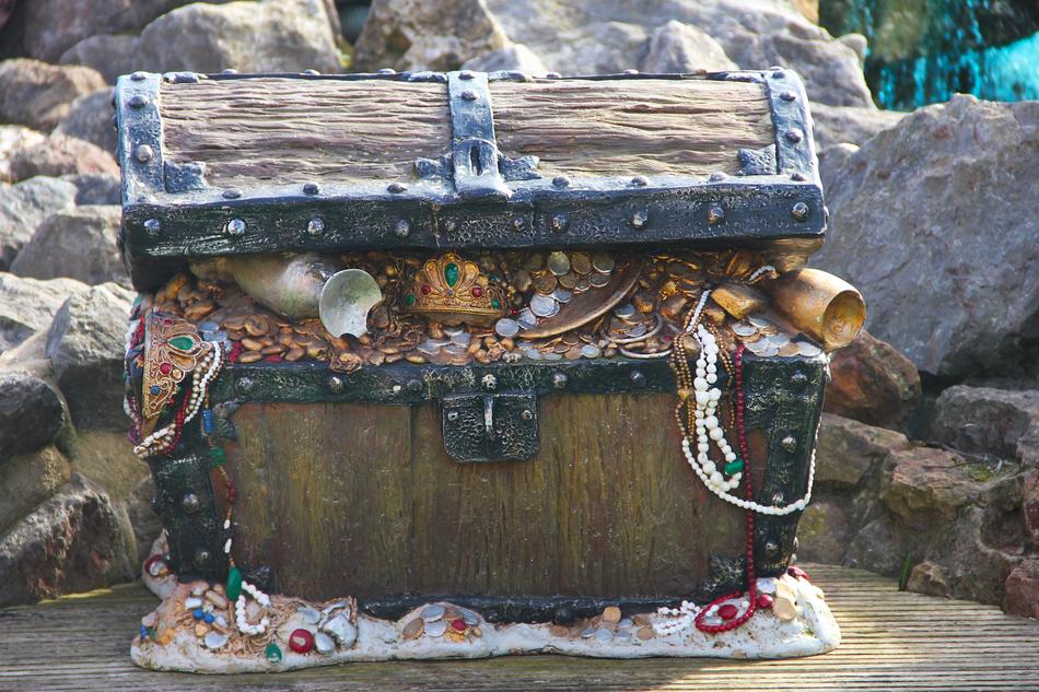 Chest with the colorful treasure