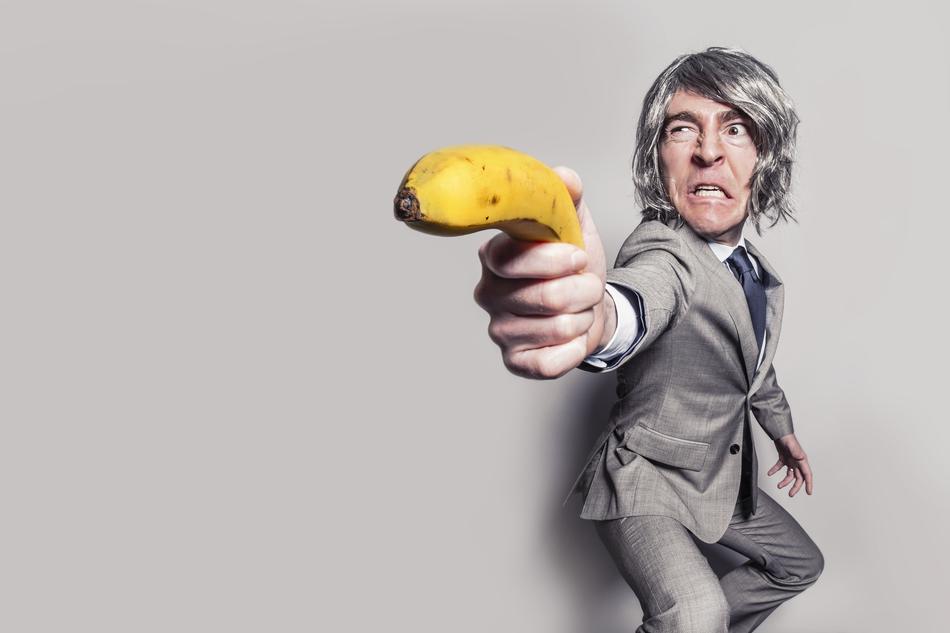 Business man with the yellow banana