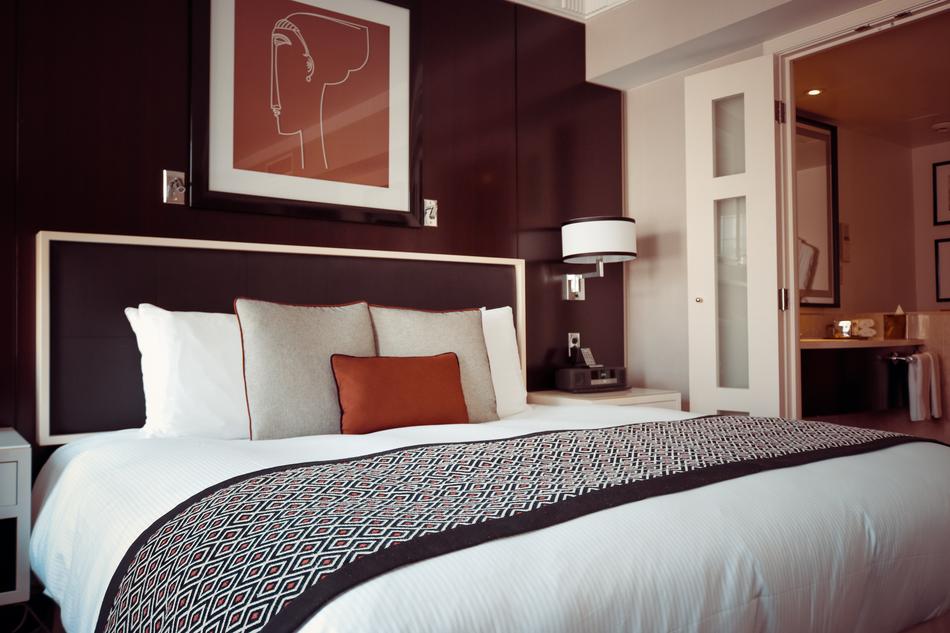 Beautiful and colorful hotel room with the painting