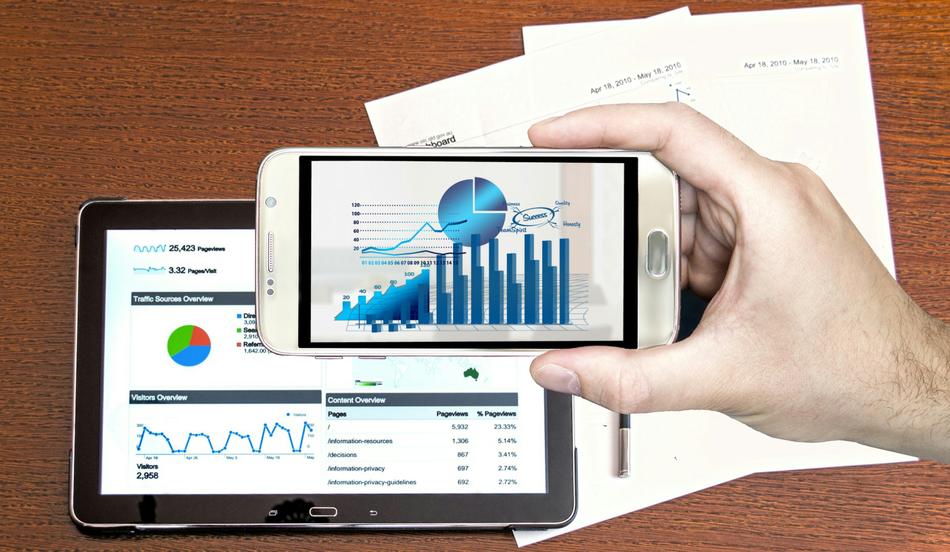 charts on smartphone and tablet