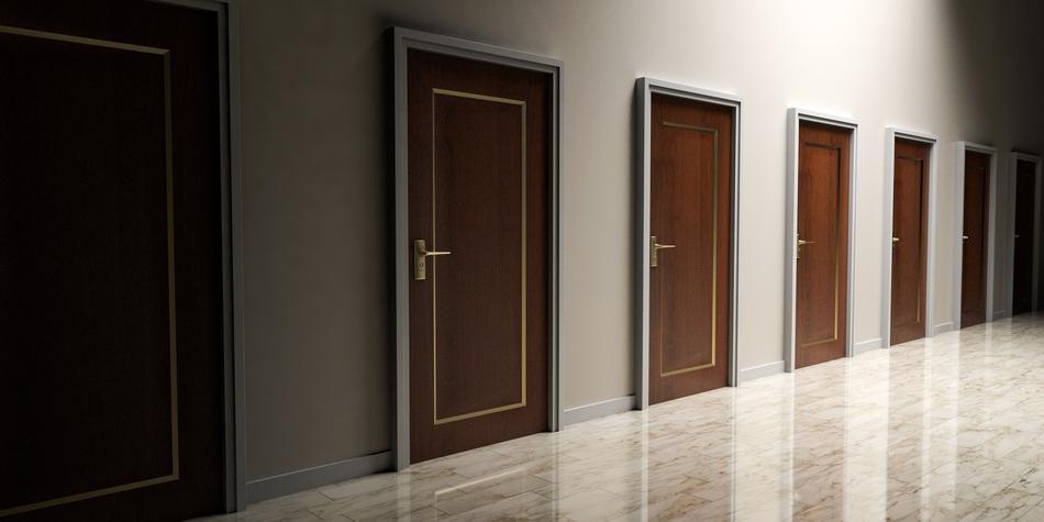 Brown doors for choices in light