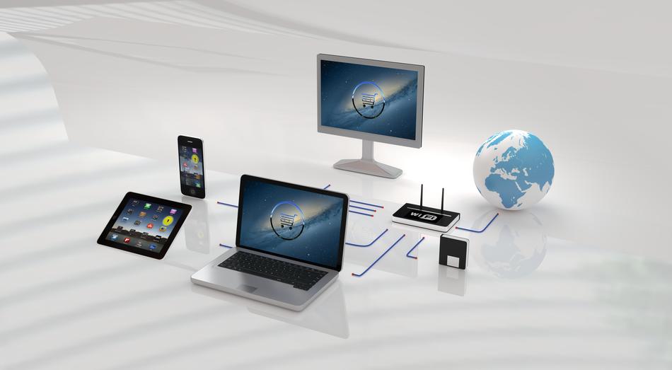 image of communication between computer gadgets