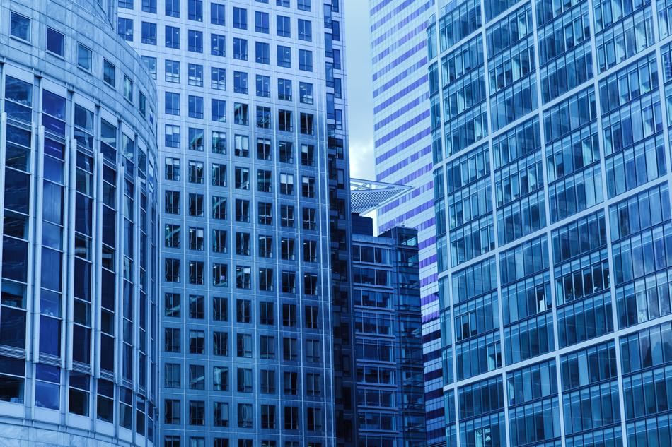 Beautiful blue modern buildings