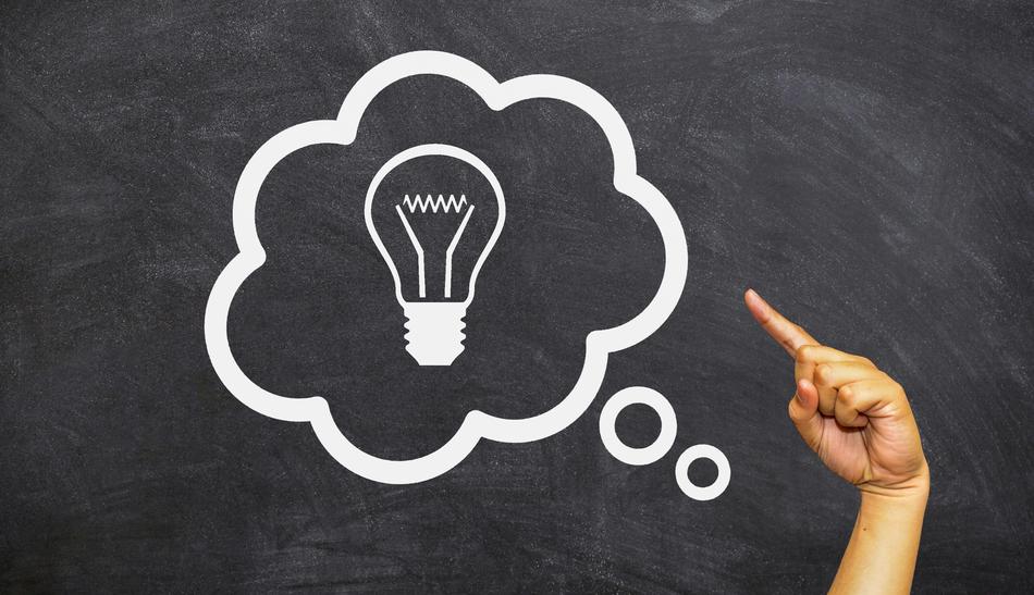 Bubble of idea on the blackboard