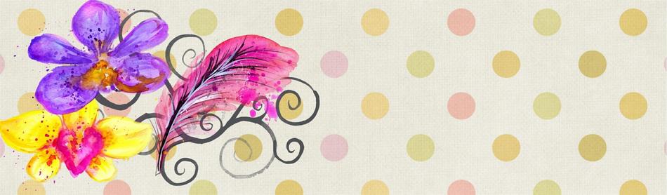 banner design with flowers and feather