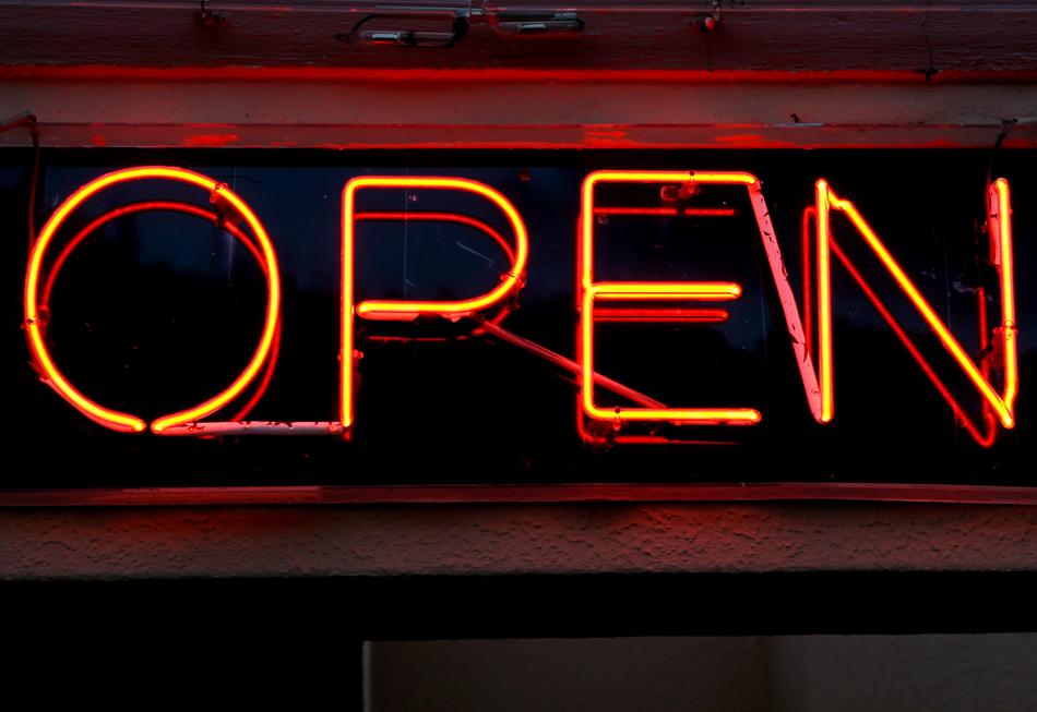 Electric sign open