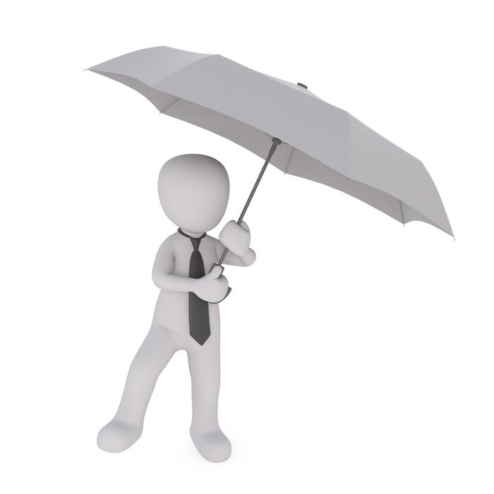 Figure of the man with the umbrella clipart