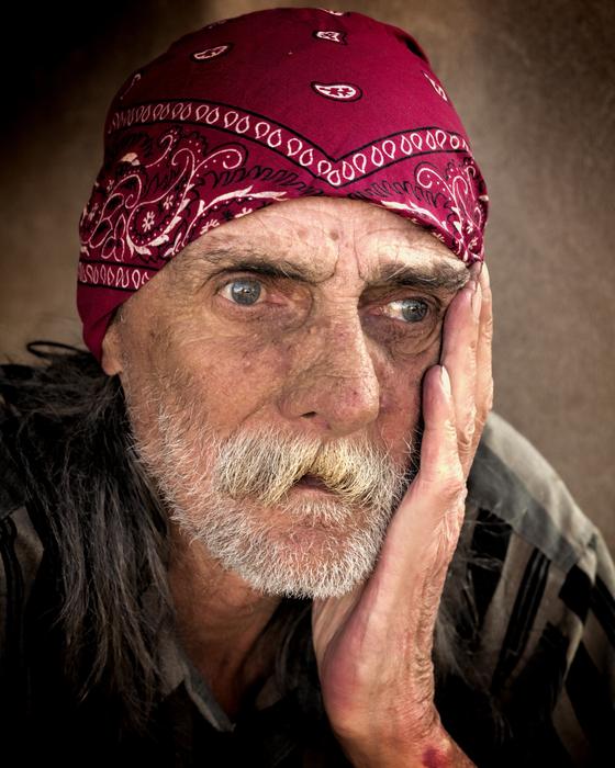 Homeless old Man face