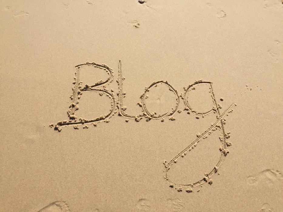 Blog, writing on wet sand
