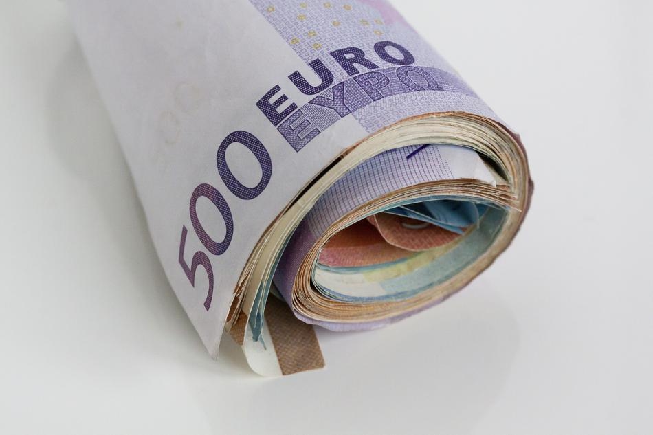 bundle of euro banknotes